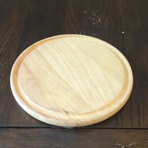 Round Wooden Serving Board - Natural Wood